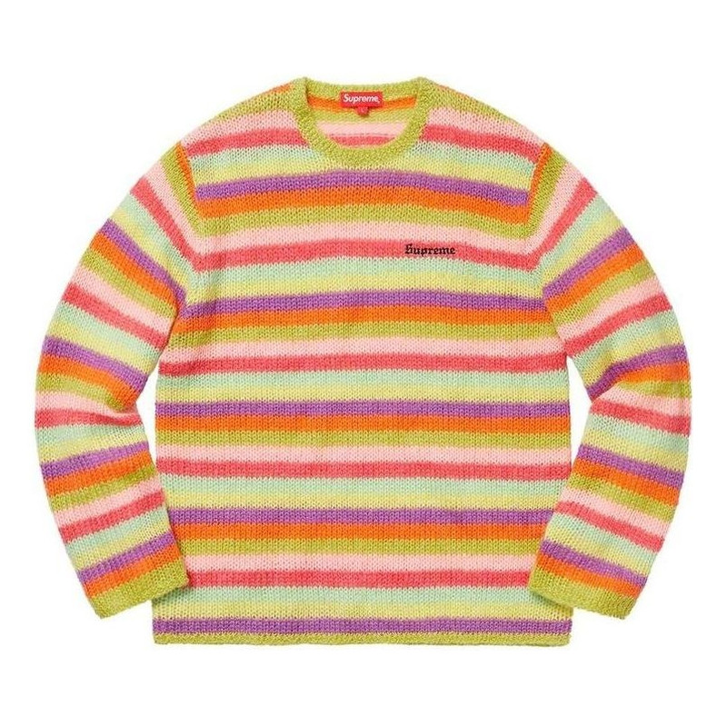 Supreme Stripe Mohair Sweater 'Acid Green' SUP-FW19-184 - 1