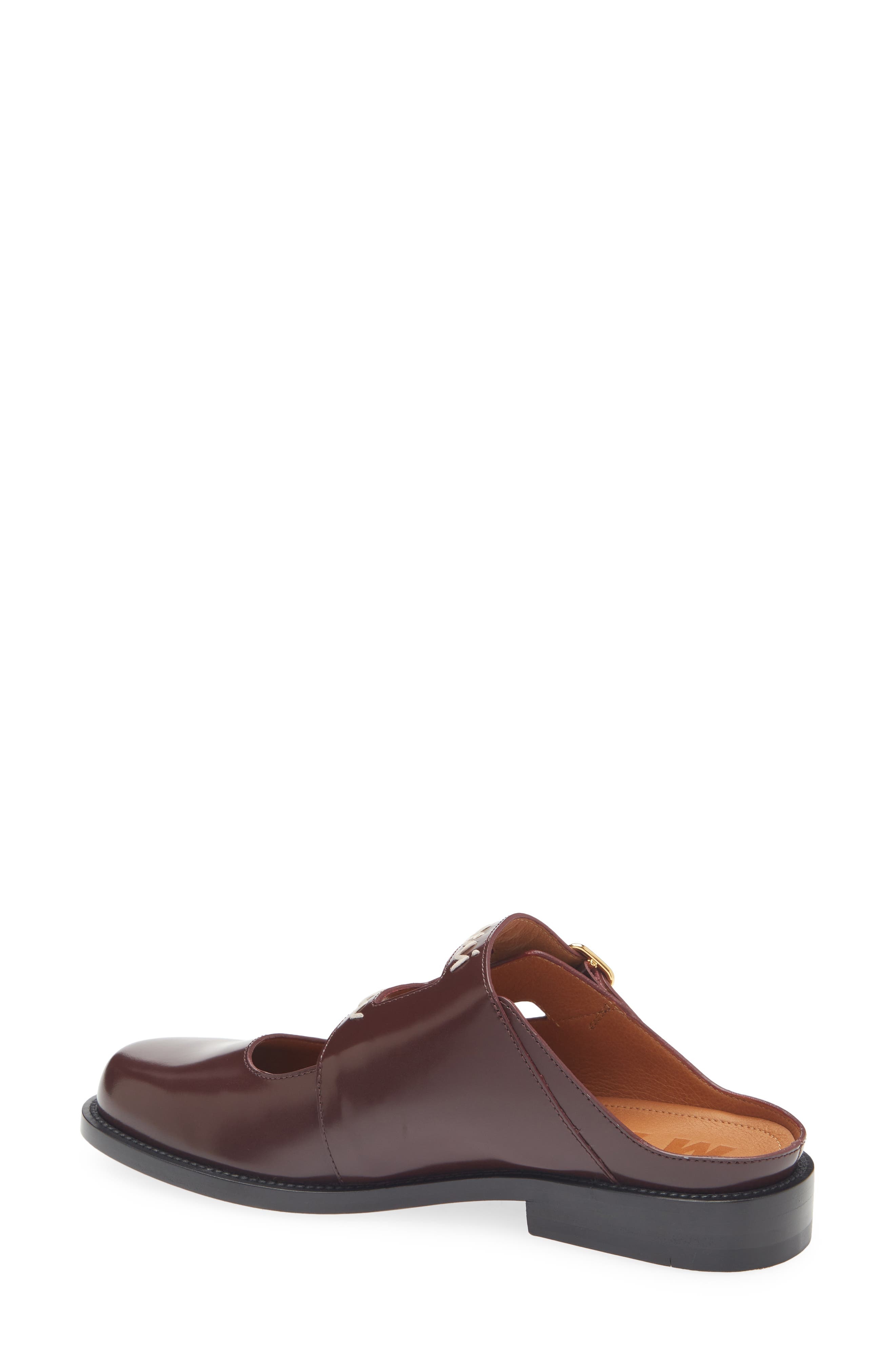 Marni Logo Embroidered Sabot Mule in Burgundy/Red at Nordstrom - 2
