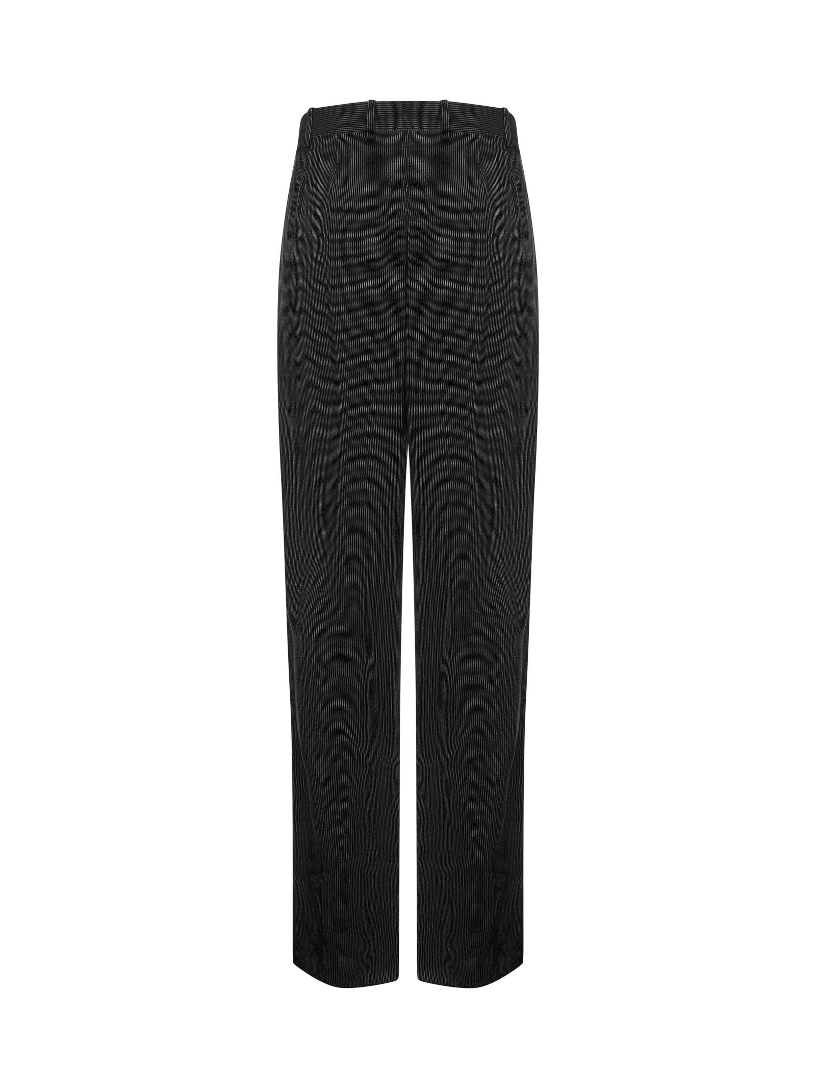 Saint Laurent Men Black Striped Canvas Baggy Trousers - 2
