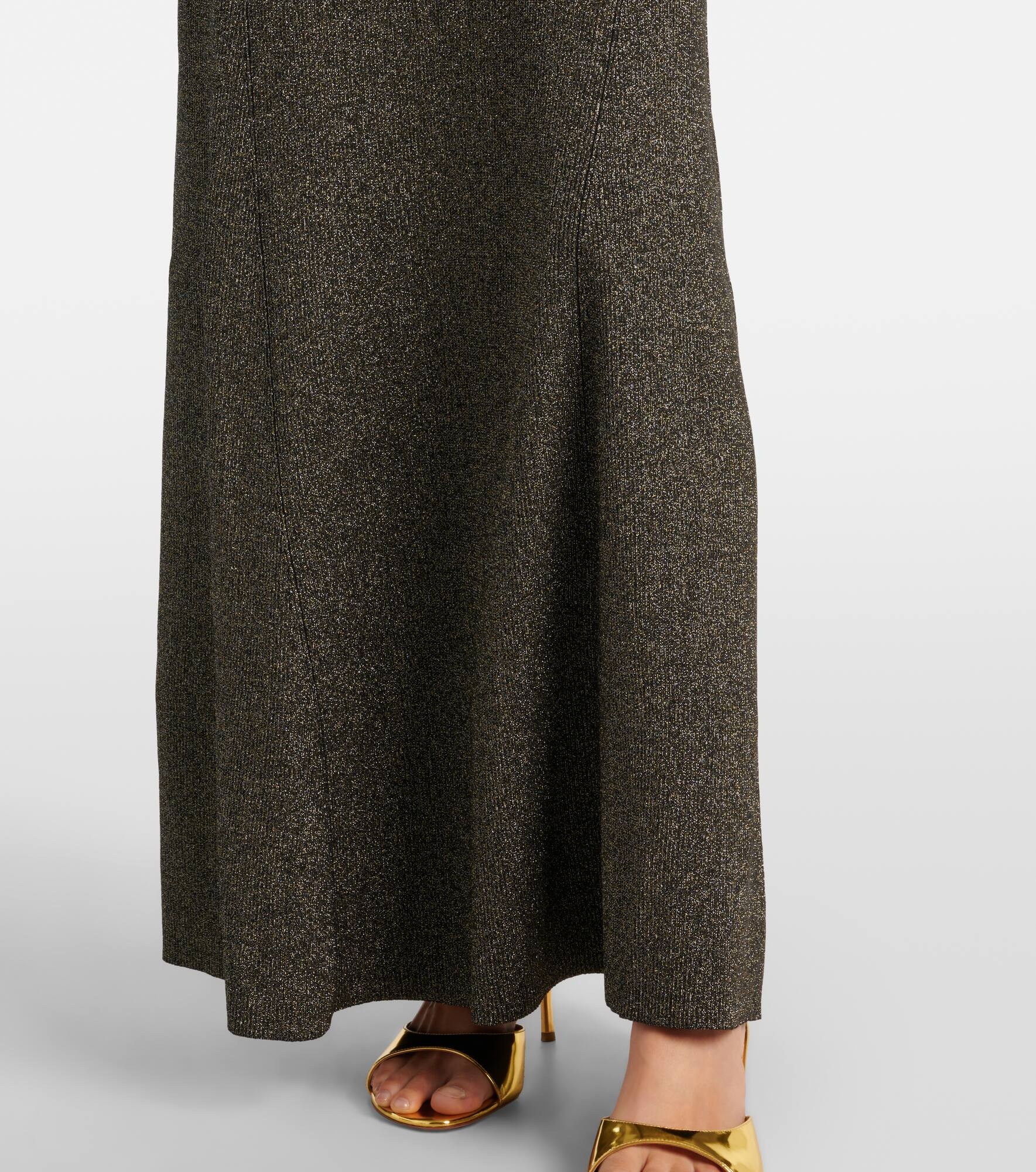 Ribbed-knit lamé maxi skirt - 5
