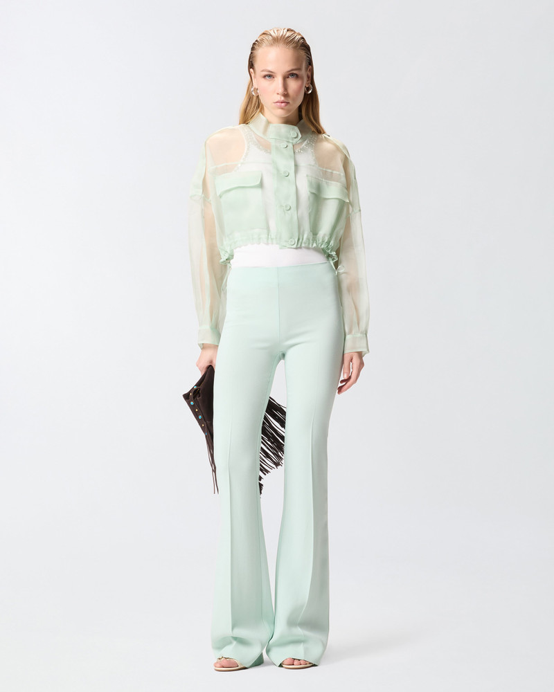 CROPPED PEA COAT IN PURE SILK ORGANZA 4