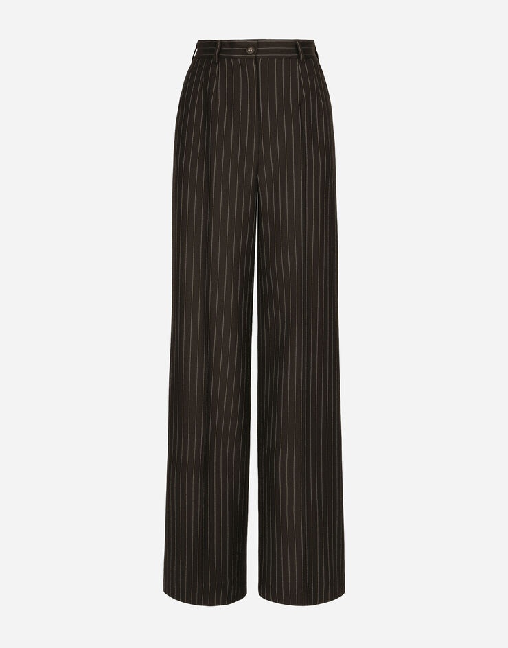 Pinstripe wool palazzo pants - 1