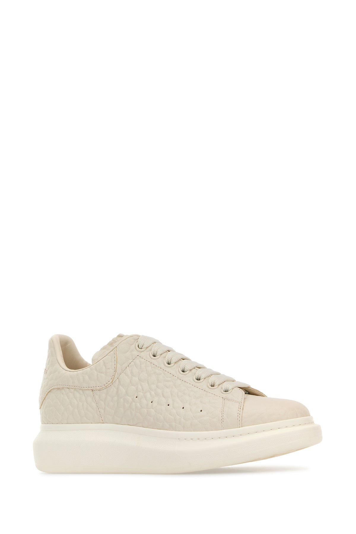 Ivory leather sneakers with ivory leather heel - 2