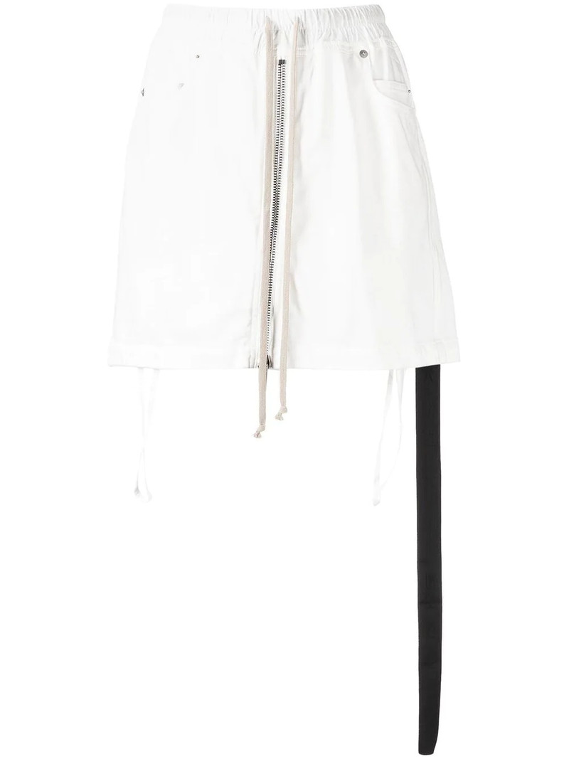 drawstring denim mini skirt 1