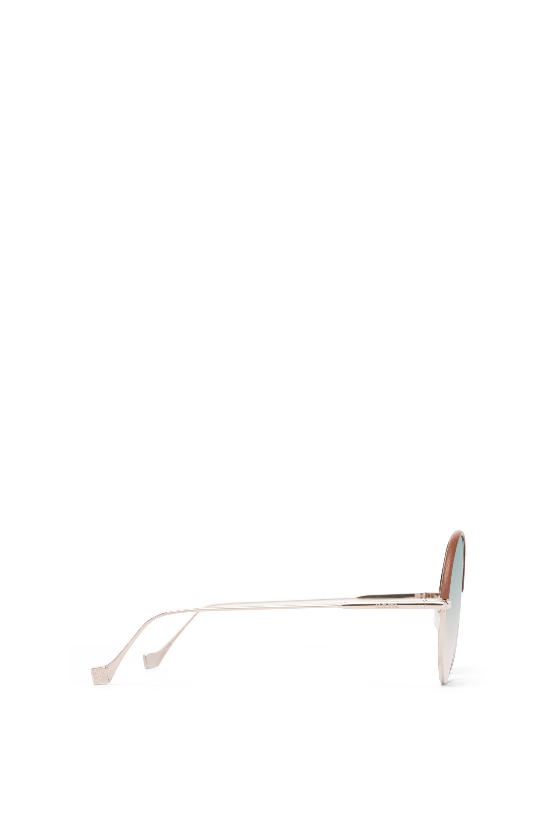 Round Sunglasses in metal and calfskin - 3