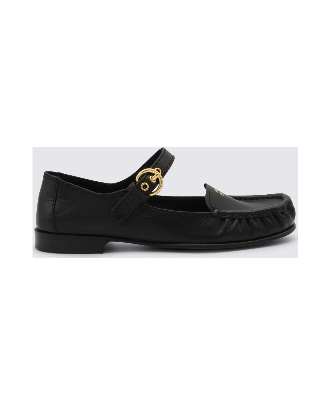 Black Leather Loafers - 1