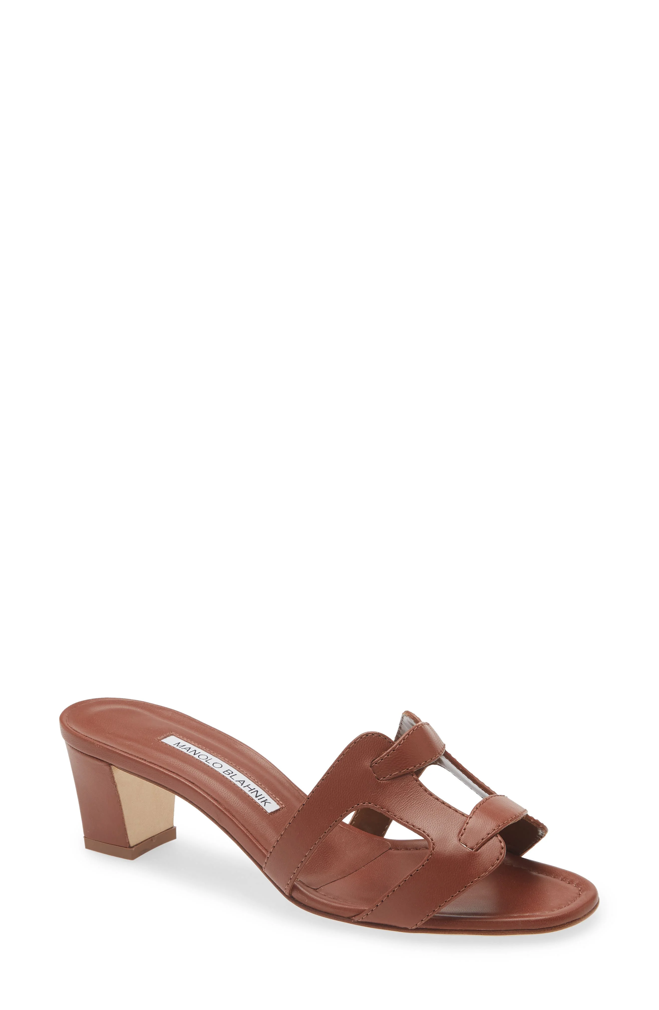 Manolo Blahnik Grellanu Sandal in Brown at Nordstrom - 1