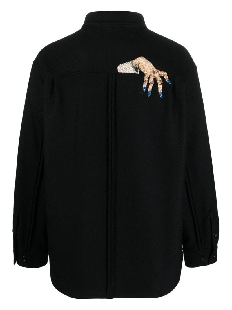 UNDERCOVER hand-embroidered wool-blend shirt jacket outlook