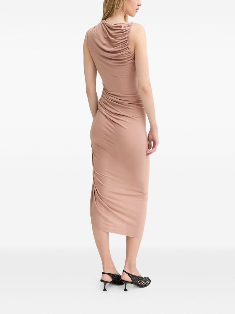 draped ruched midi dress 3