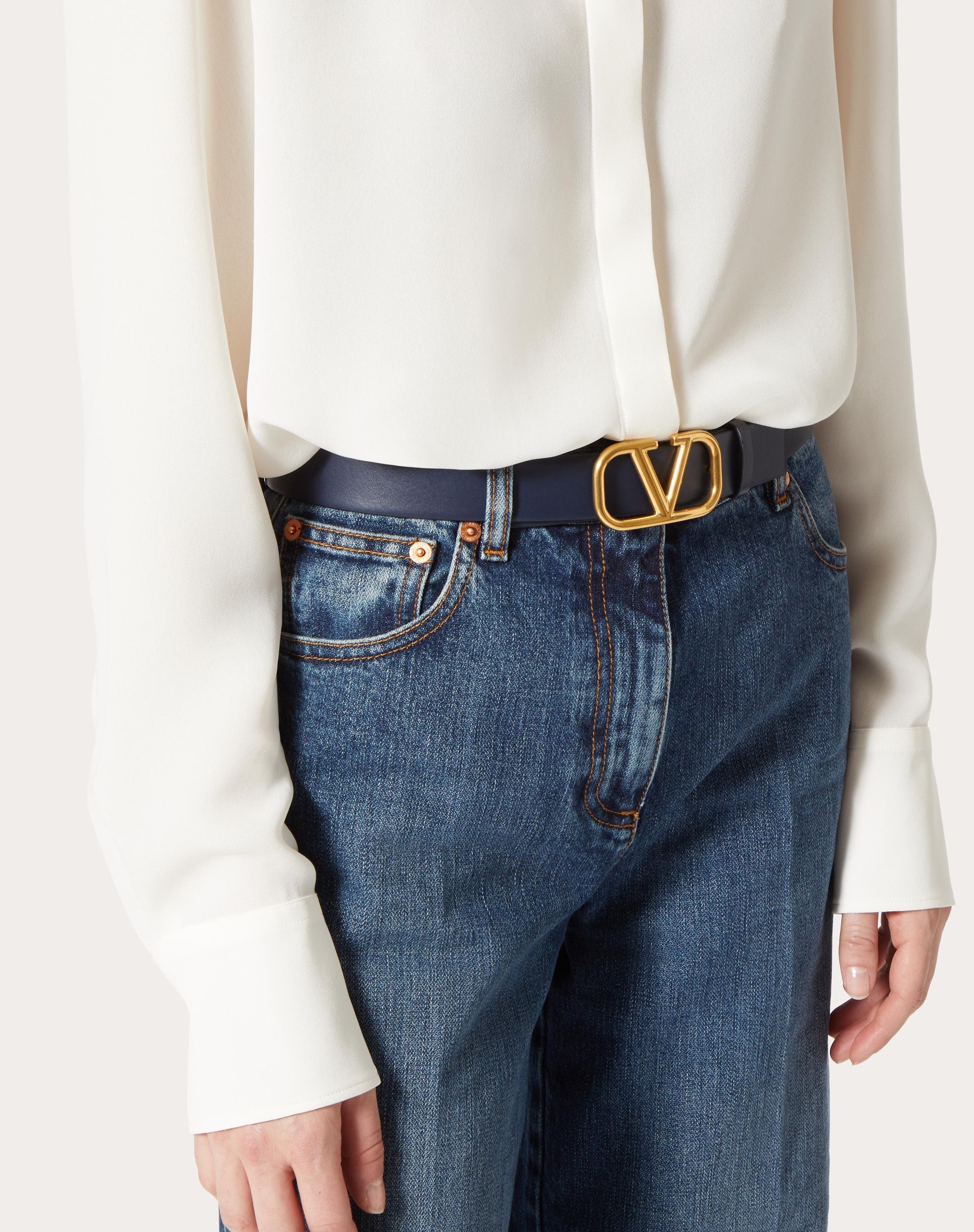 REVERSIBLE VLOGO SIGNATURE BELT IN GLOSSY CALFSKIN 30 MM - 5