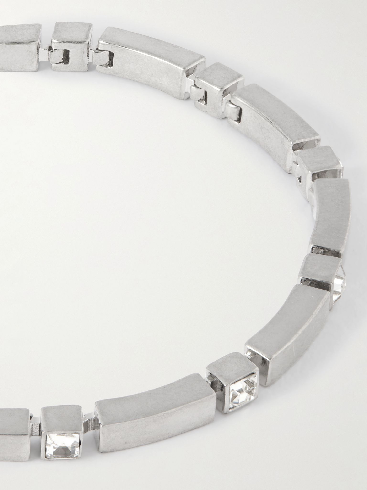 Crystal-Embellished Silver-Tone Bracelet Silver - 4