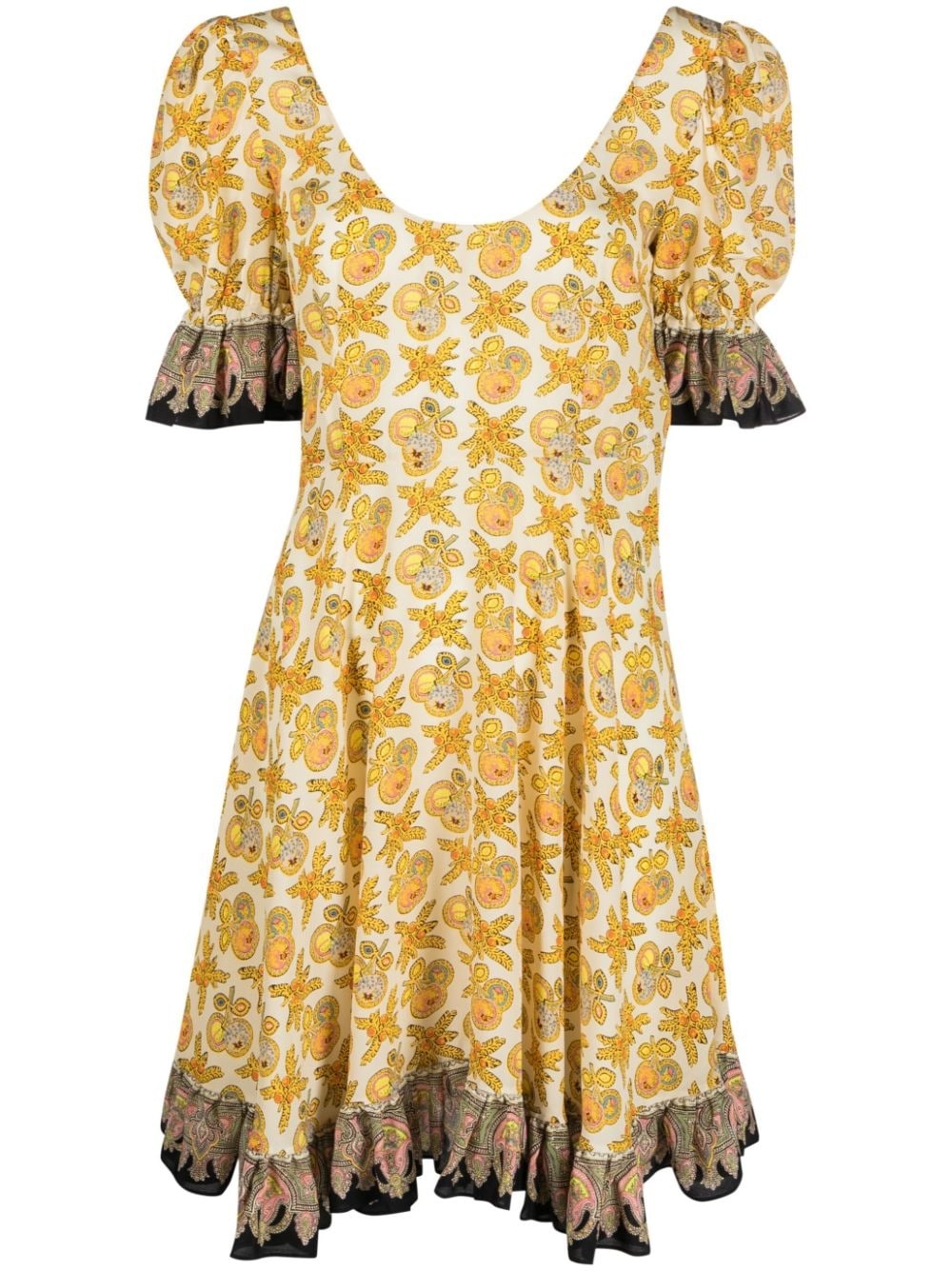 graphic-print silk dress - 1