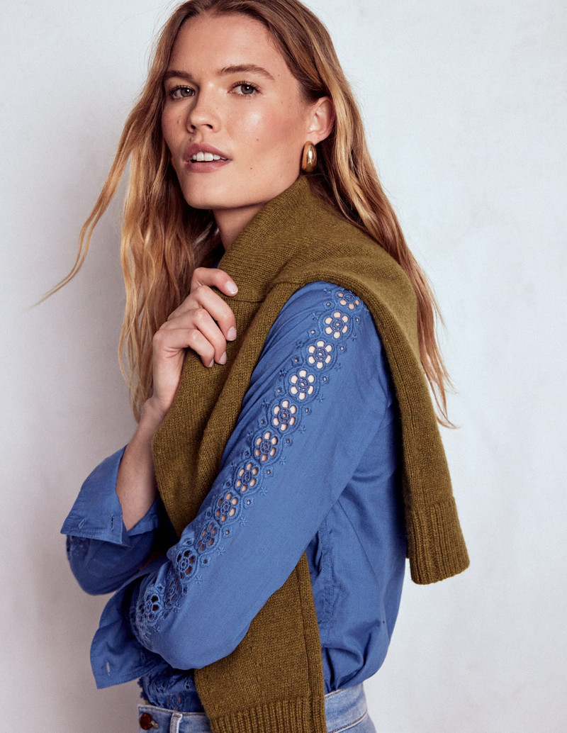 Sienna Broderie Detail Shirt-Denim Blue 7