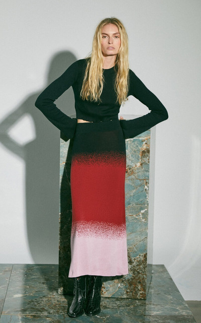 Johanna Ortiz Lilac Color Scapes Knit Cotton Midi Skirt multi outlook