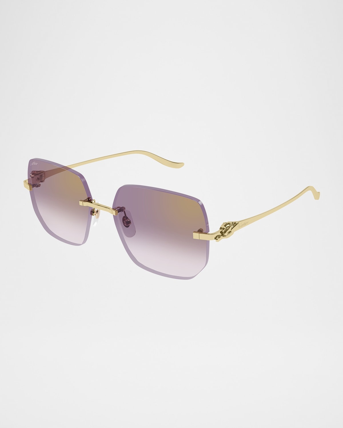 Rimless Metal Butterfly Sunglasses - 2