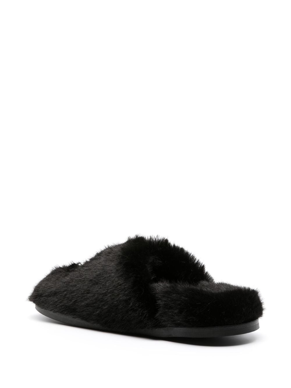 embellished faux-fur slippers - 3