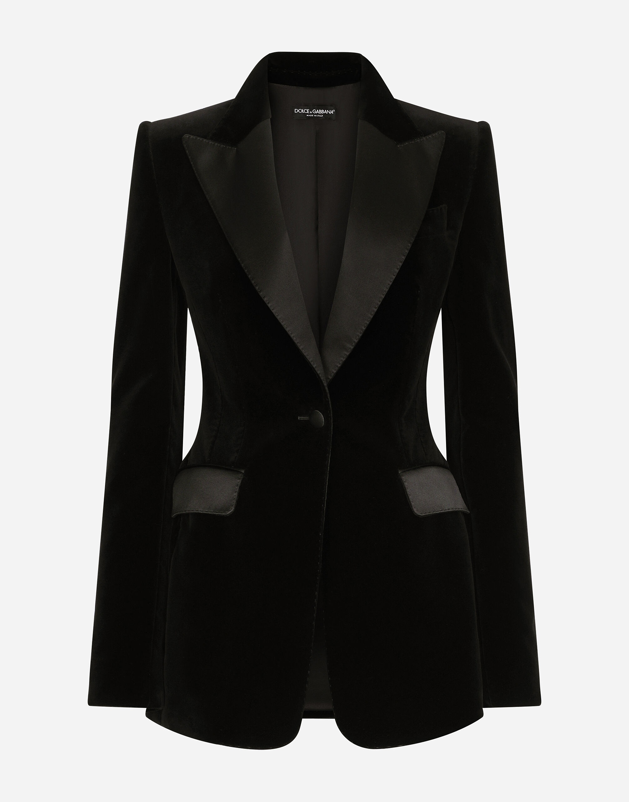 Velvet single-breasted Turlington tuxedo jacket - 1