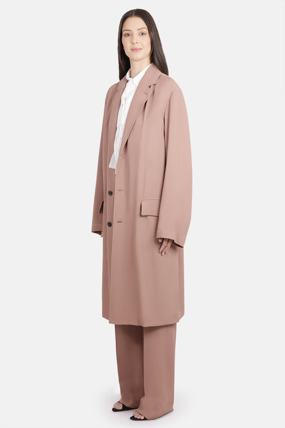 RINLEY RELAXED MID LENGTH COAT | PEACH - 3