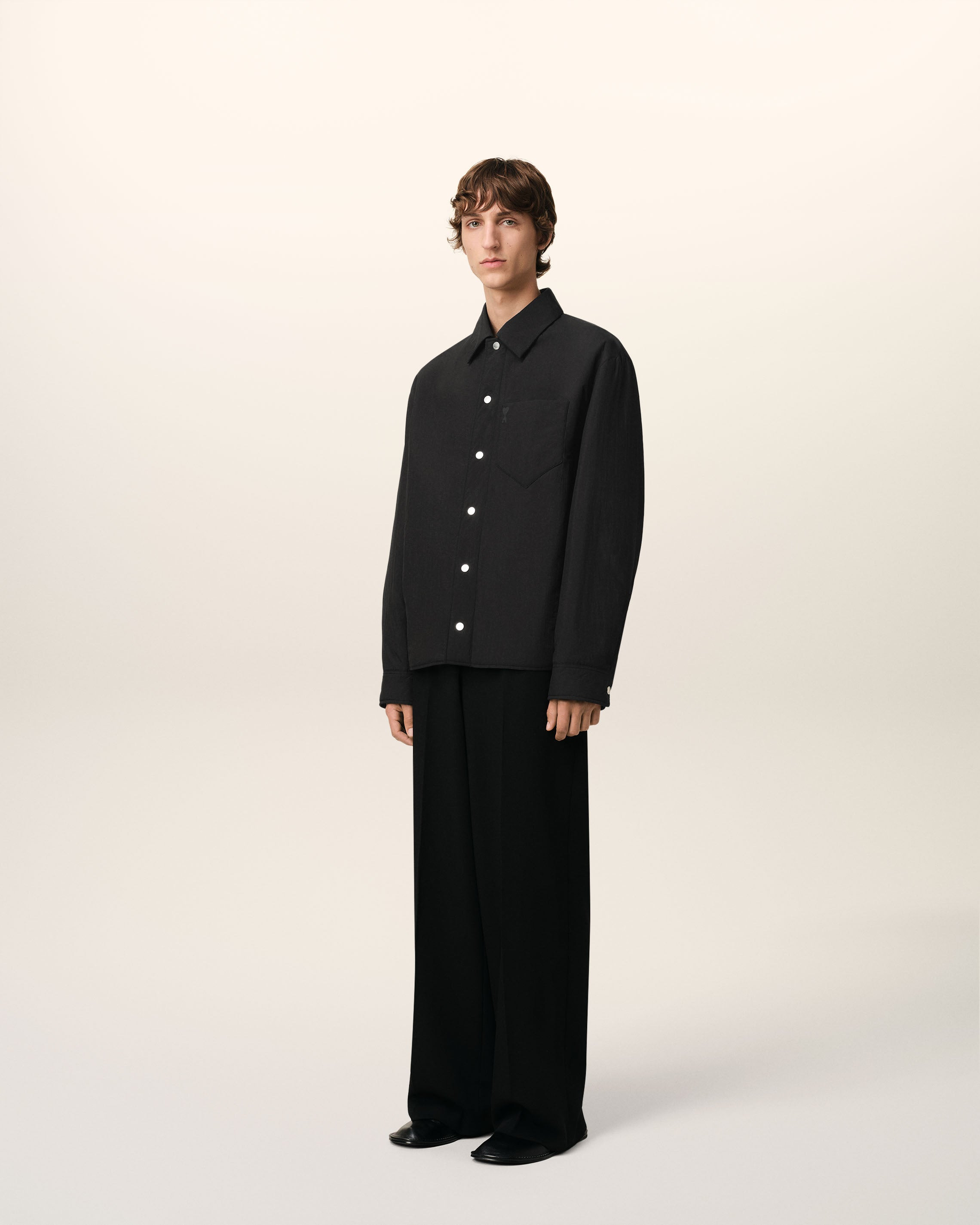 BLACK CANVAS PADDED AMI DE COEUR OVERSHIRT - 6