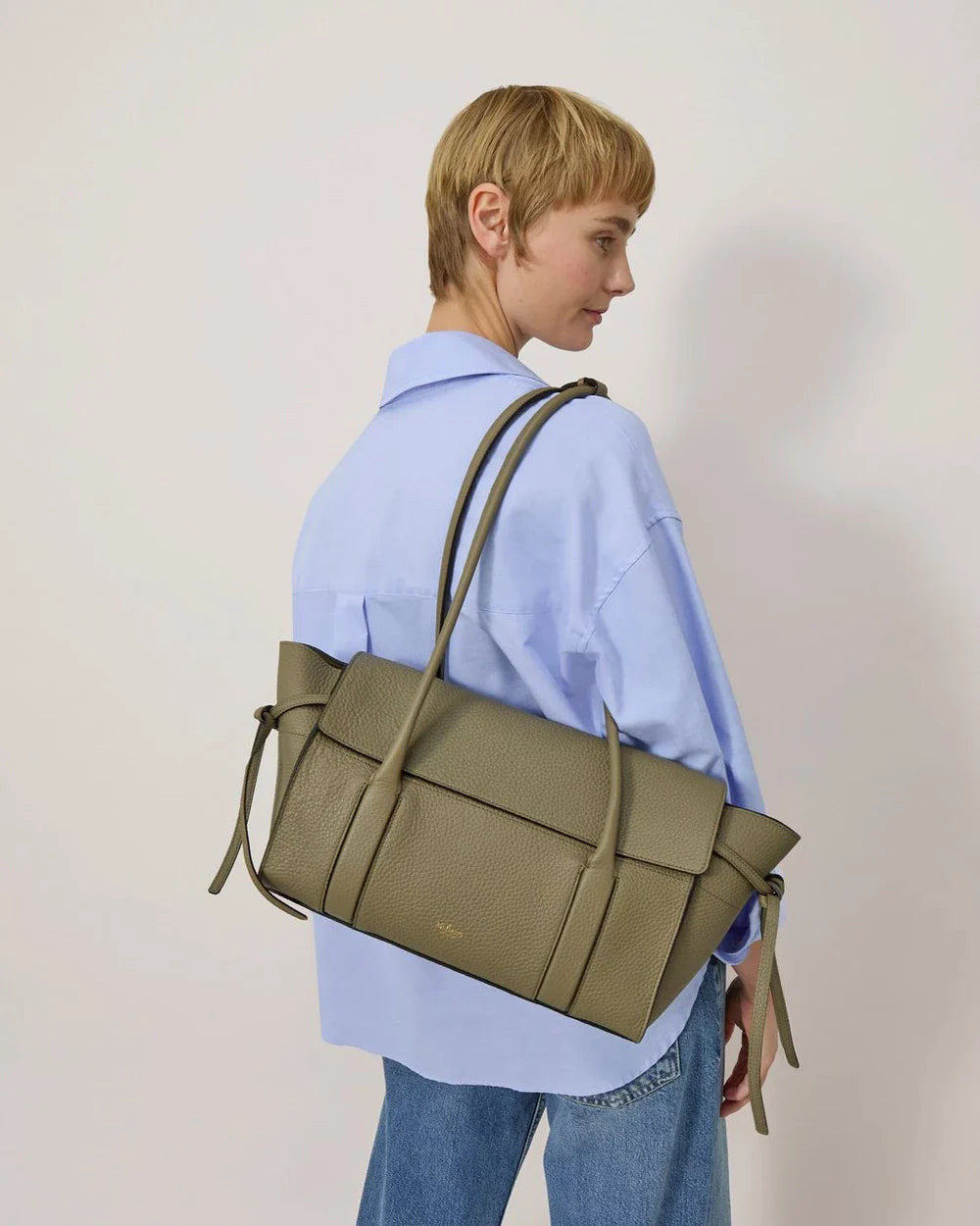 Small Soft Bayswater Linen Green Heavy Grain - 6