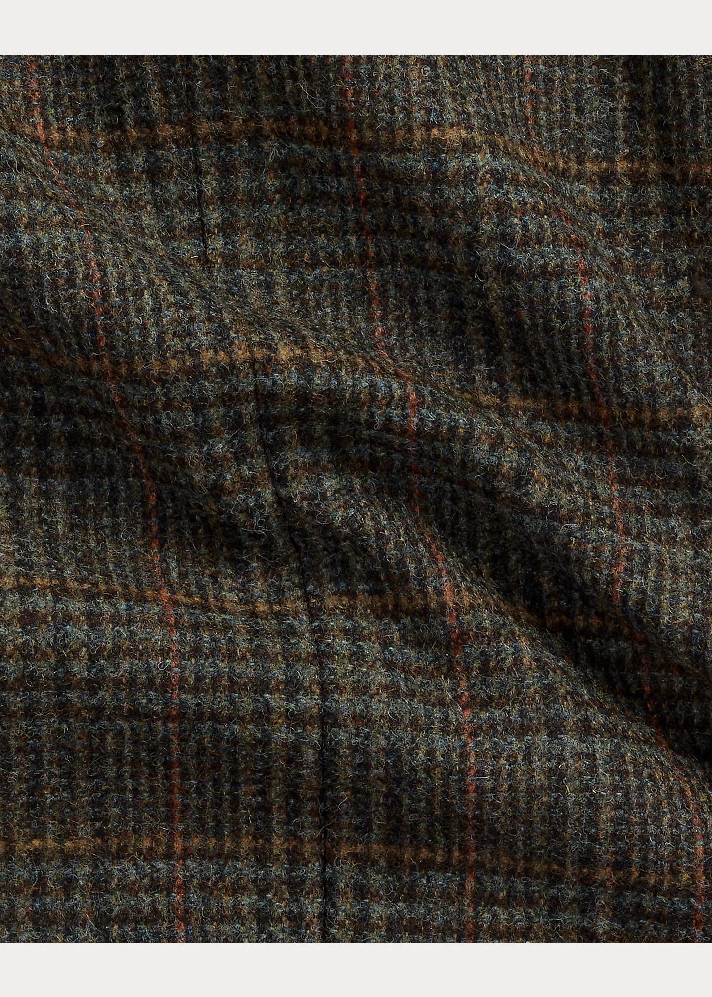 Velvet-Collar Plaid Shetland Wool Coat - 11