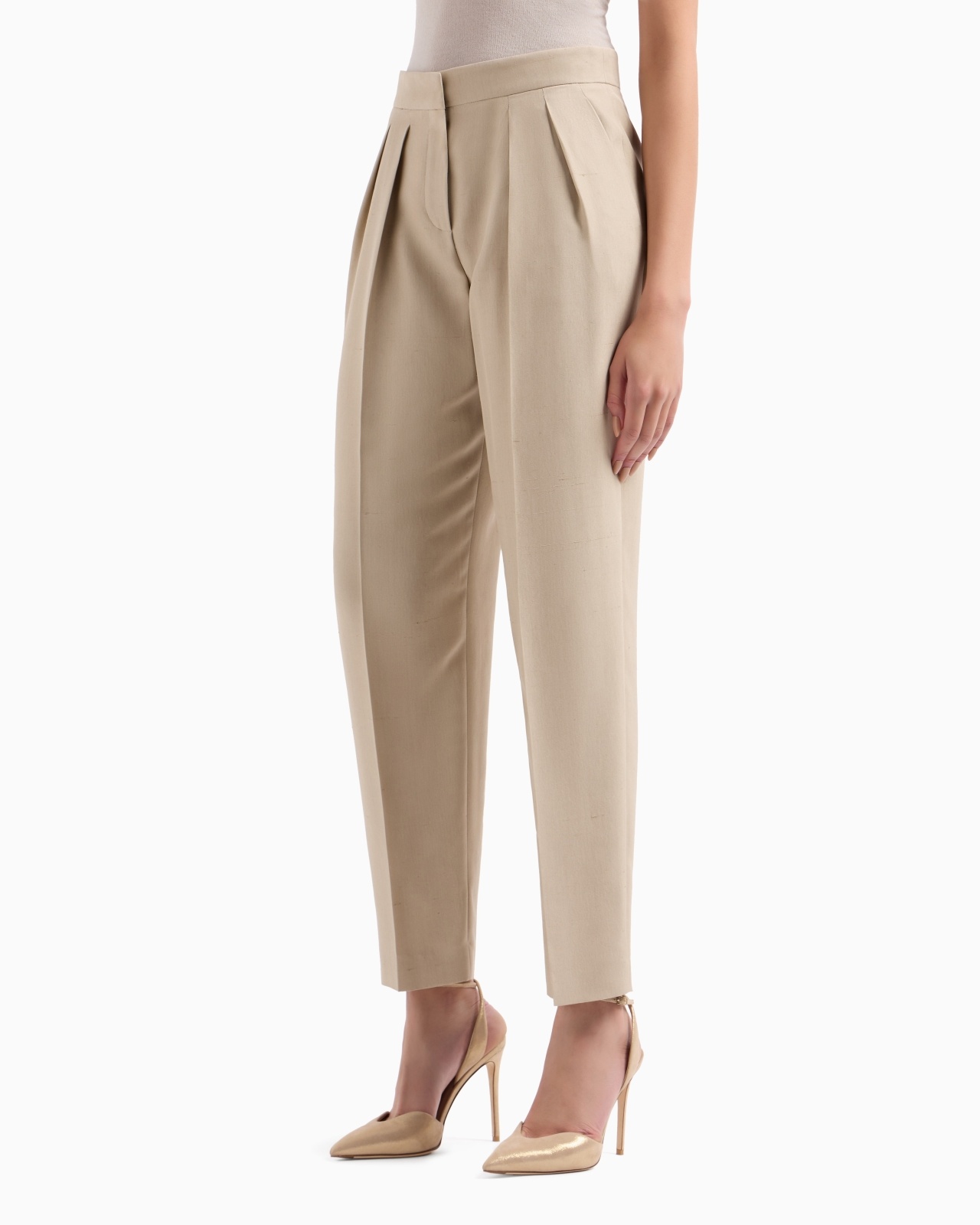 DOUBLE-PLEAT, SILK-SHANTUNG TROUSERS - 4