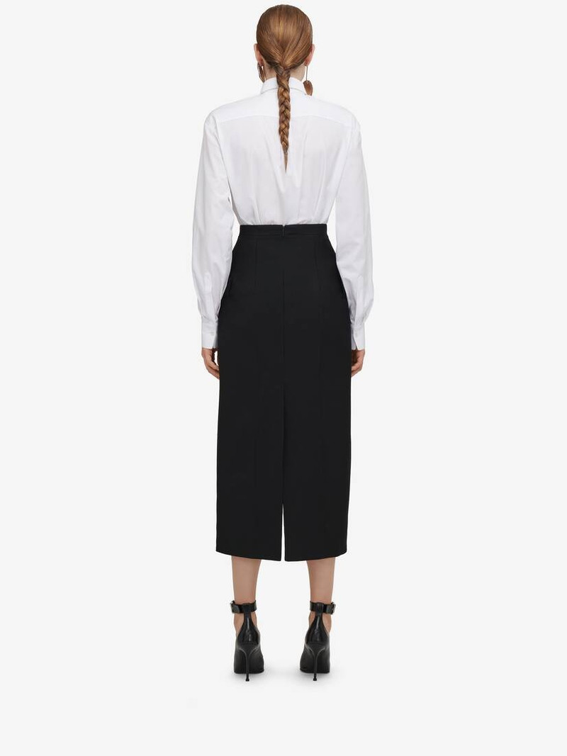 Women's Upside-down Slashed Skirt in Black 4