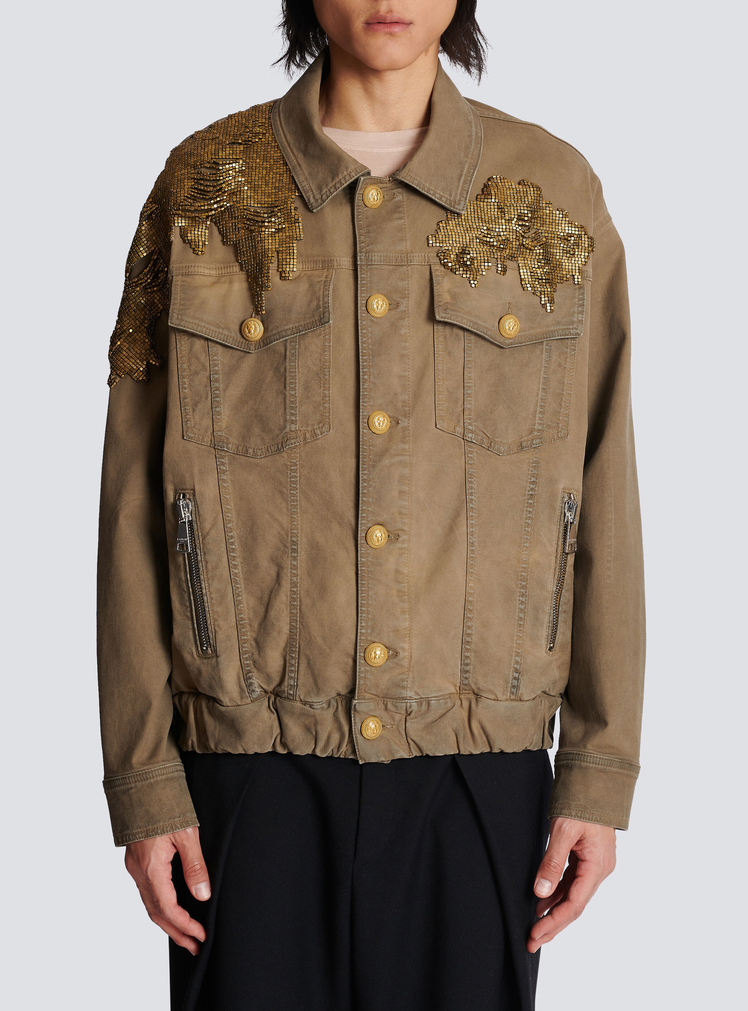 Embroidered denim jacket - 5