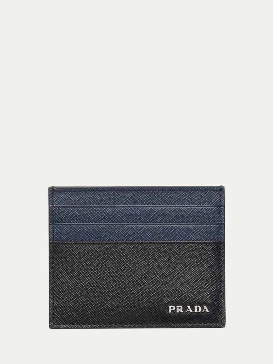 Men's Saffiano Leather Card Holder - 1