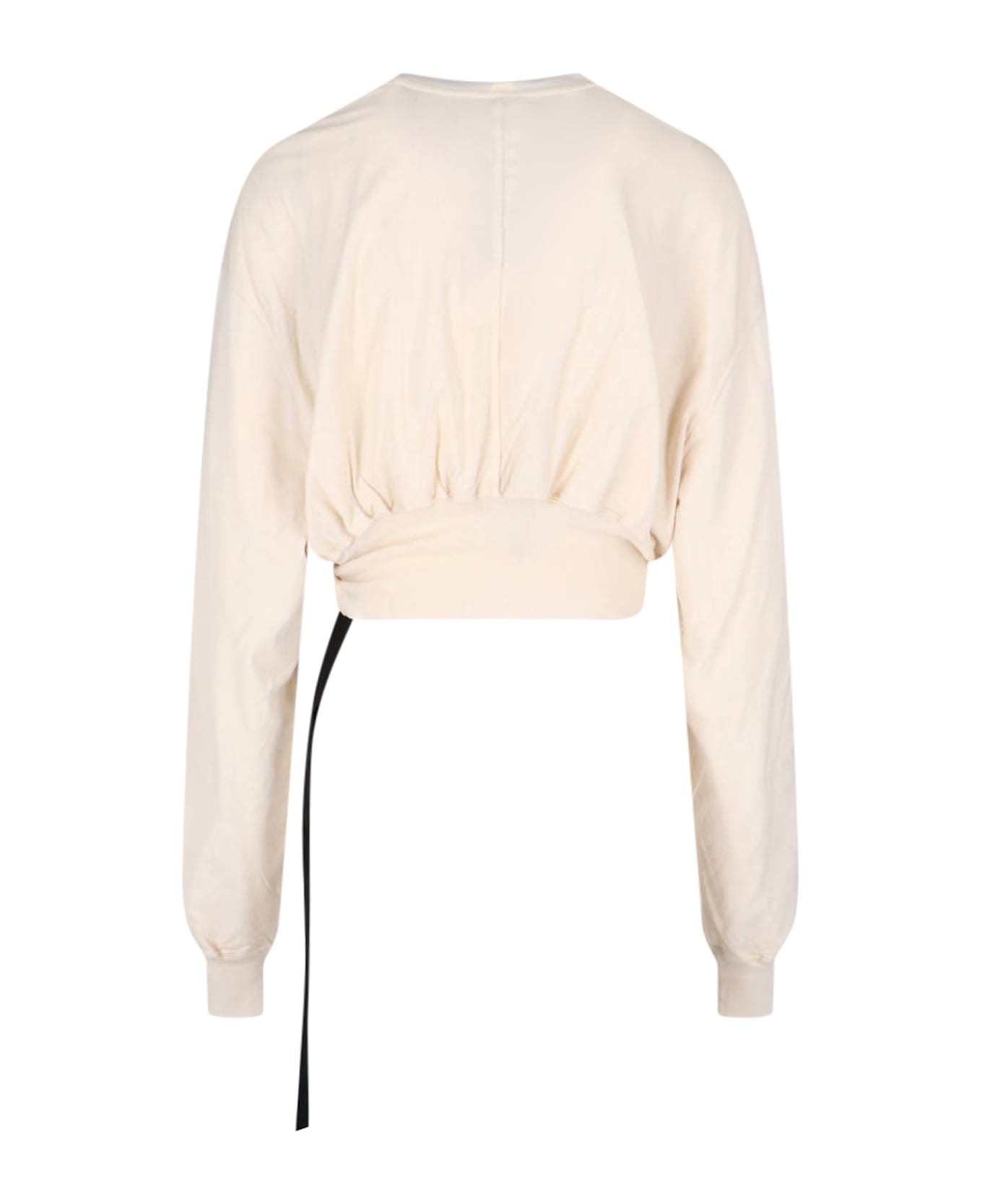Cropped T-shirt With Lace - 2