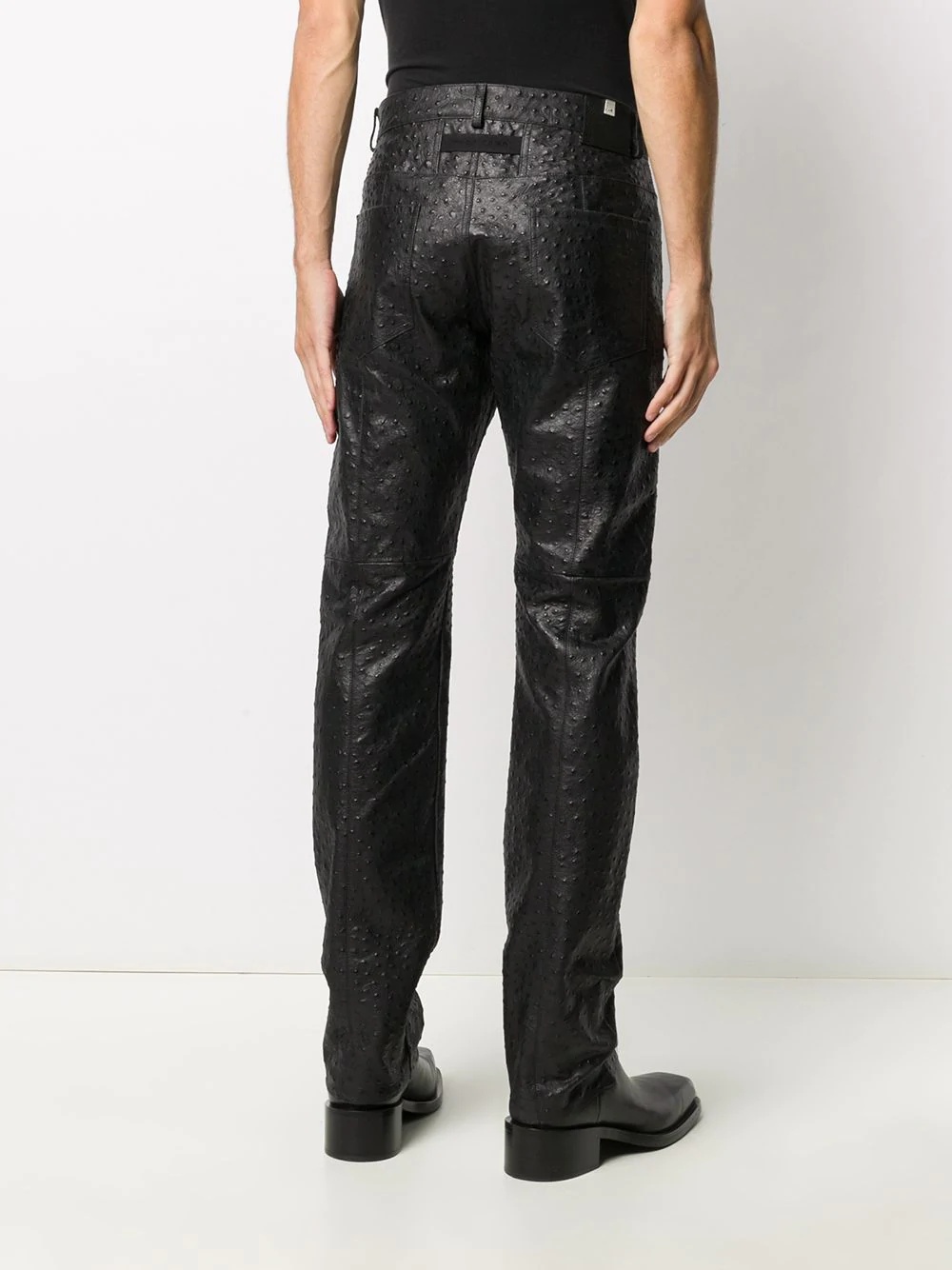 textured straight trousers - 4