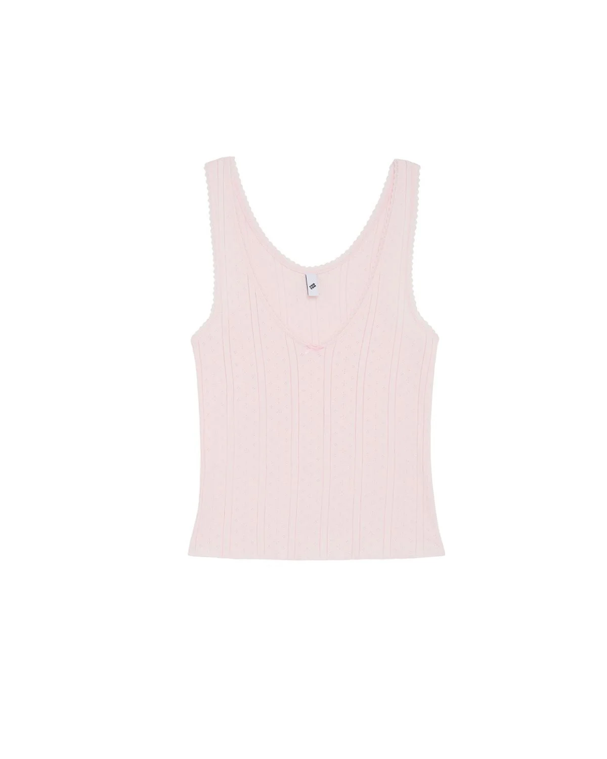 The Scoop Tank: Pointelle Baby Pink - 1
