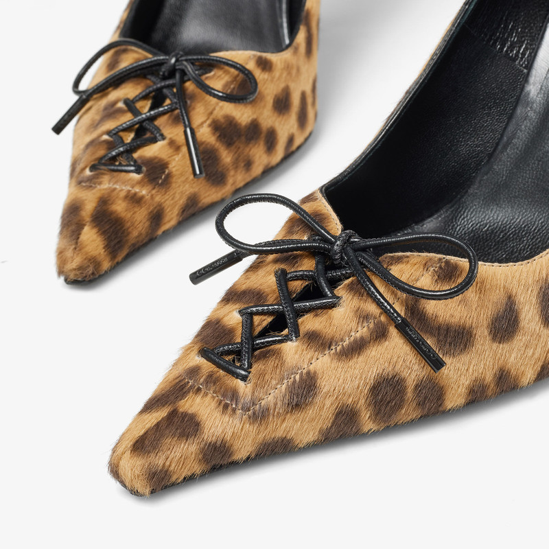 Scarlett 95 Natural Leopard Print Pony Pumps 3