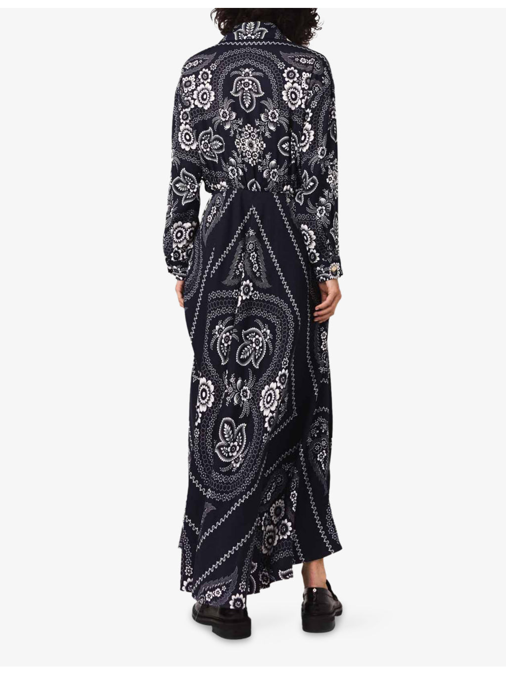 Paisley-Print Long-Sleeve Woven Maxi Dress - 4