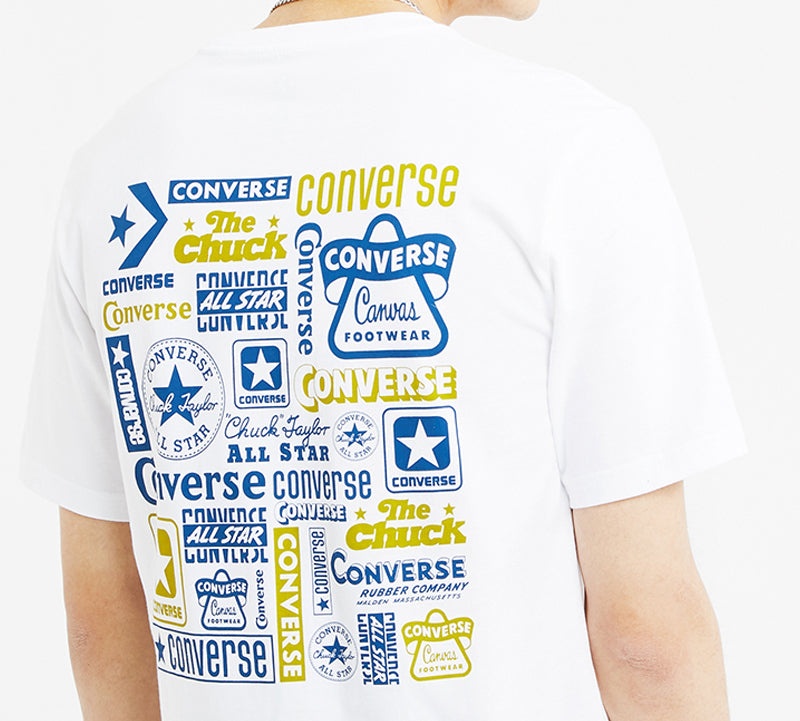 Men's Converse Logo Printing Casual Short Sleeve White 10018868-A01 - 4