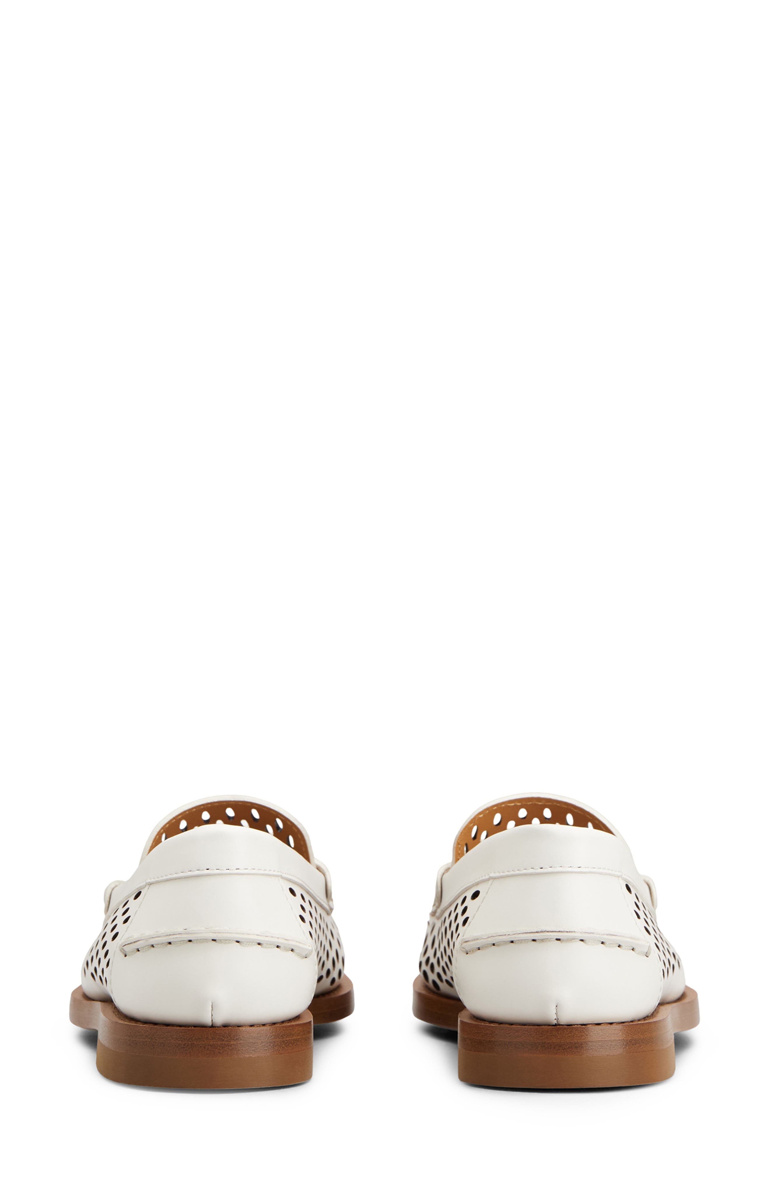 Tod's Laser Cut Calfskin Loafer in Bianco Calce at Nordstrom - 5
