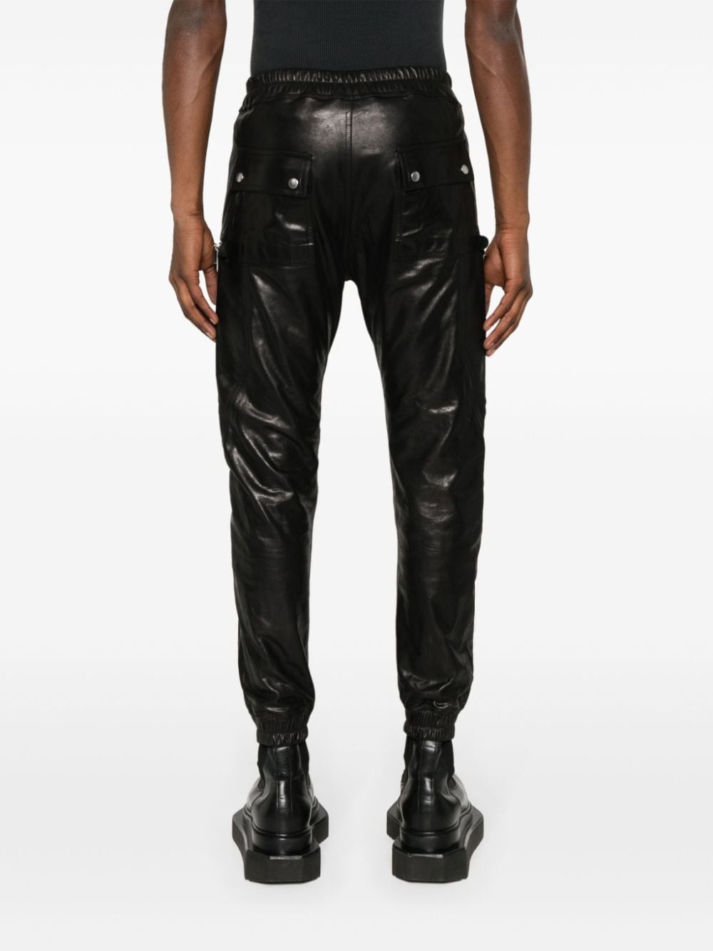 Bauhaus leather cargo pants - 4