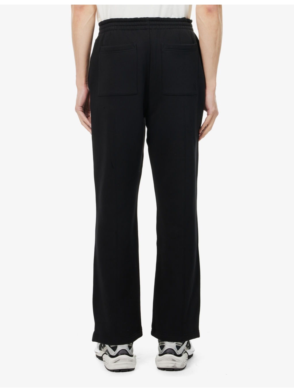 Initial two-slip-pockets straight-leg relaxed-fit cotton-jersey jogging bottoms - 4