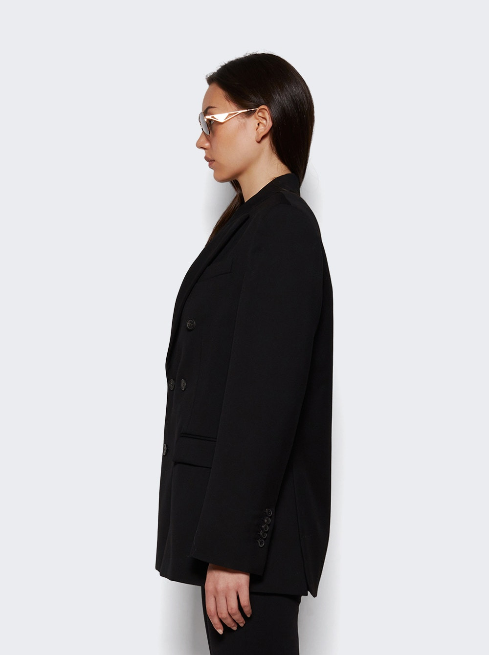 Double Breasted Blazer Black - 3