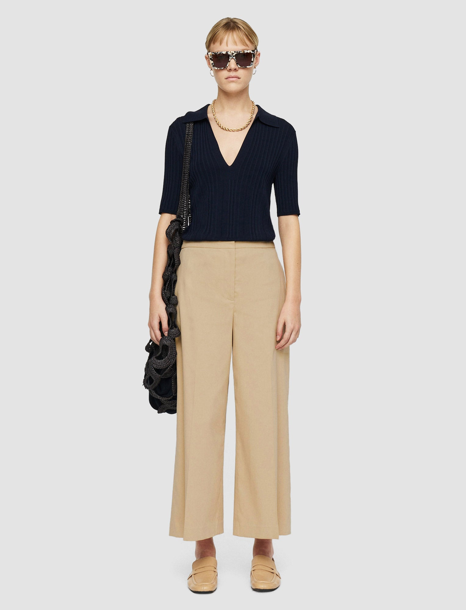 Light Gabardine Stretch Temple Trousers - 2