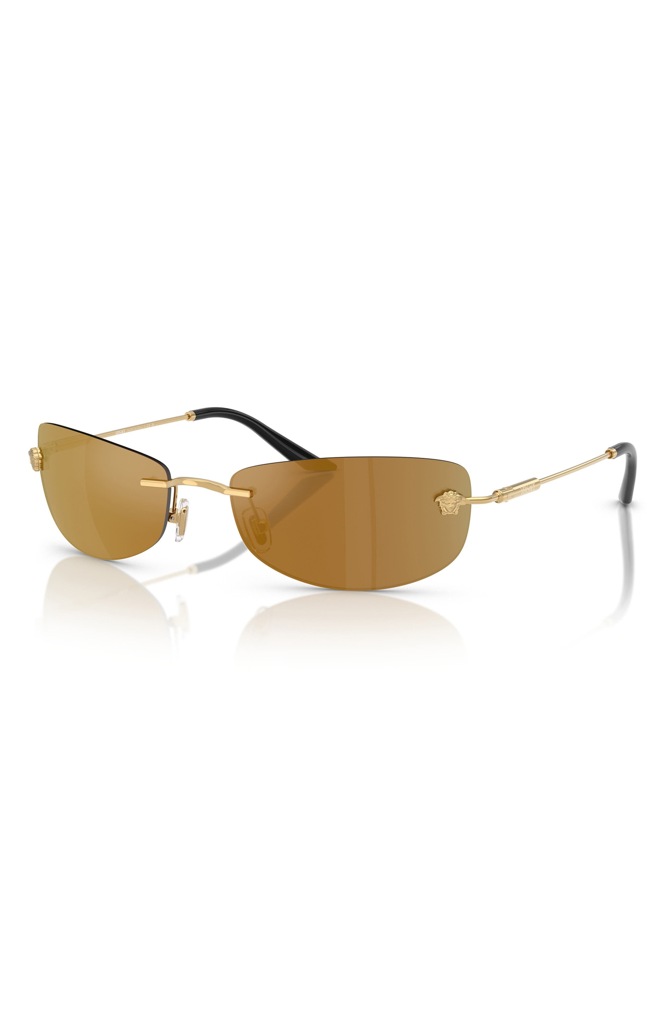 Versace 60mm Rectangle Sunglasses in Gold at Nordstrom - 2