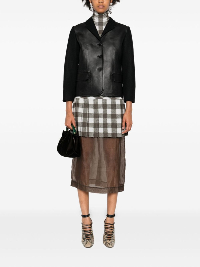 Marni leather-paneled wool jacket outlook