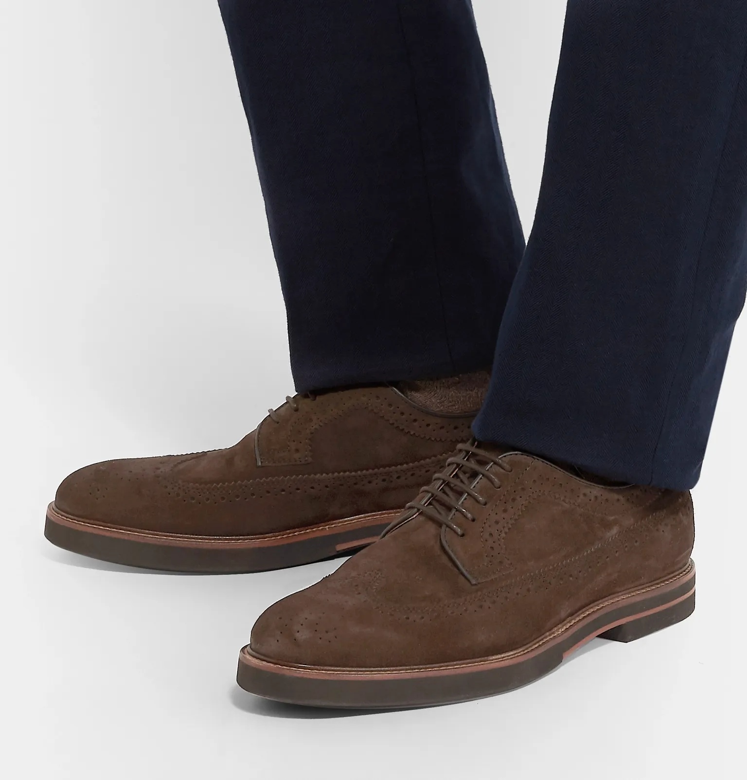 Suede Wingtip Brogues - 5