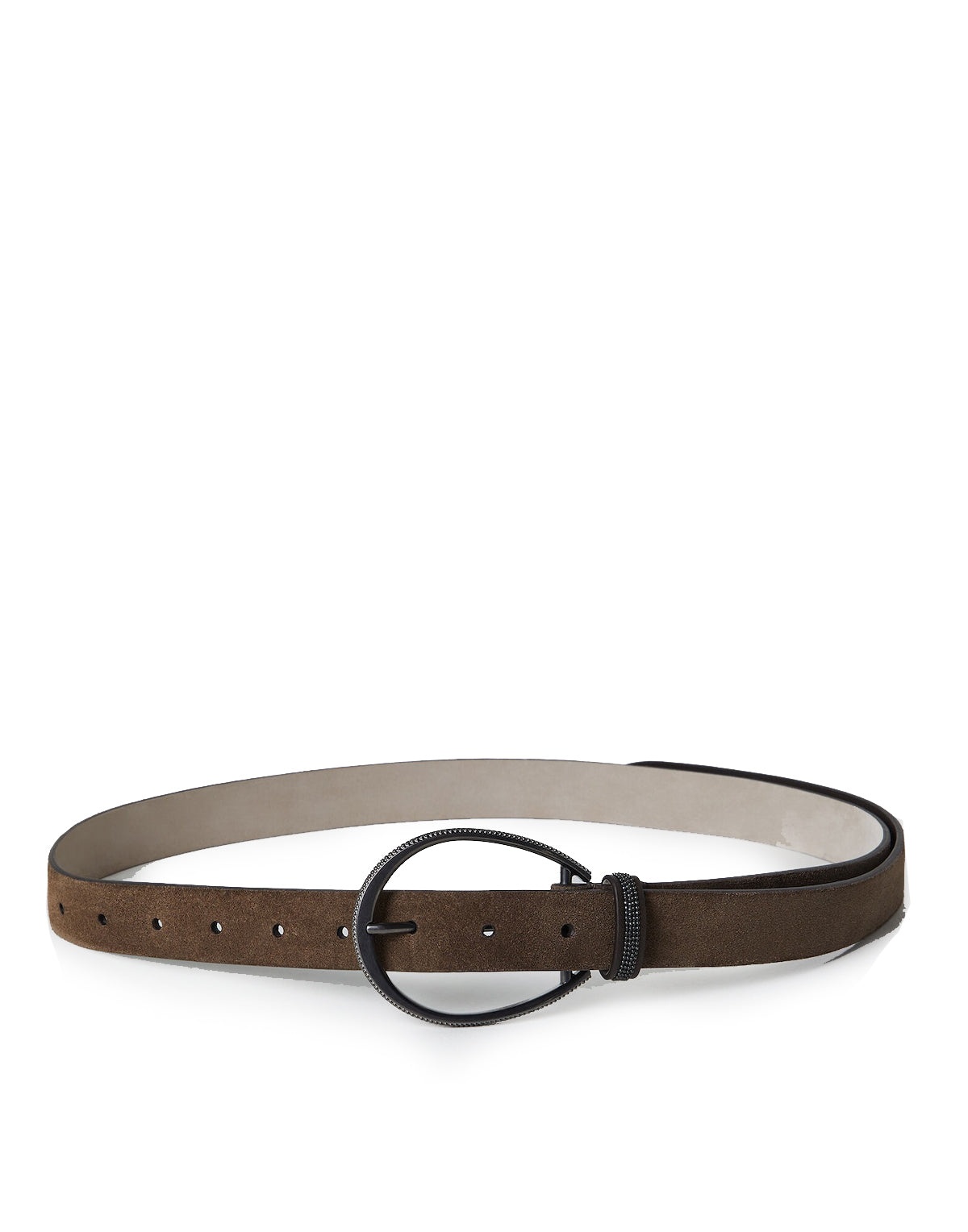 Brunello Cucinelli Metallic-Buckle Leather Belt