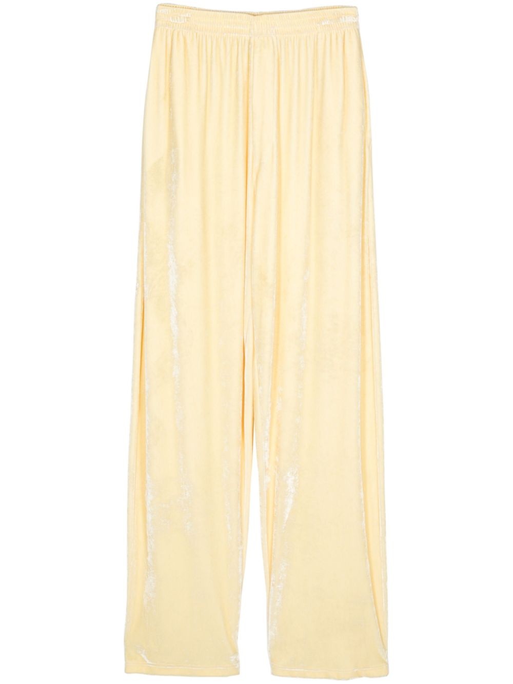 velvet-effect straight-leg trousers - 1