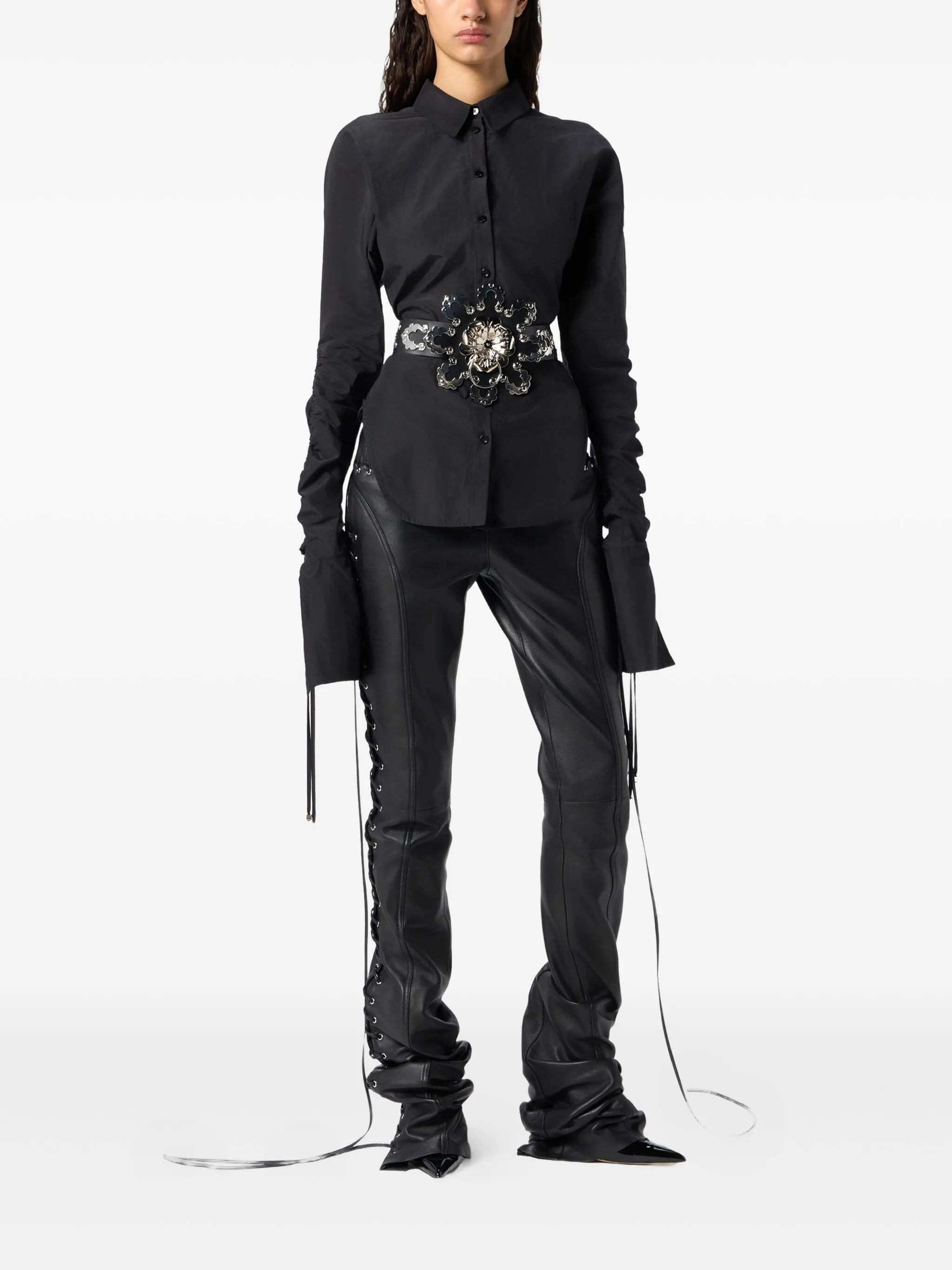 Blumarine Lace-up Trousers - 3