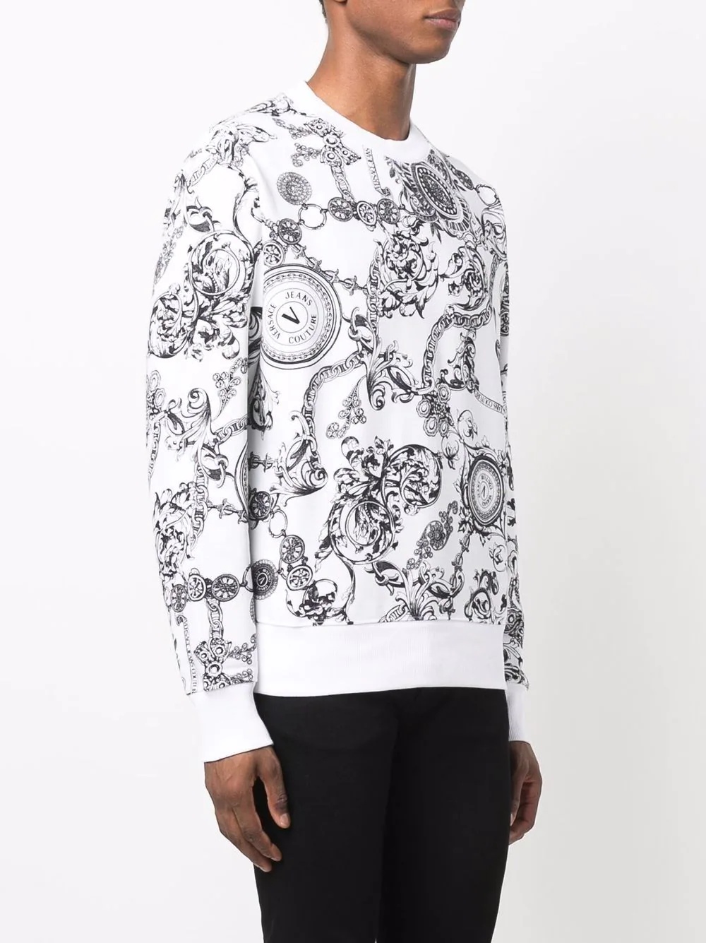 logo-Baroque cotton sweatshirt - 3