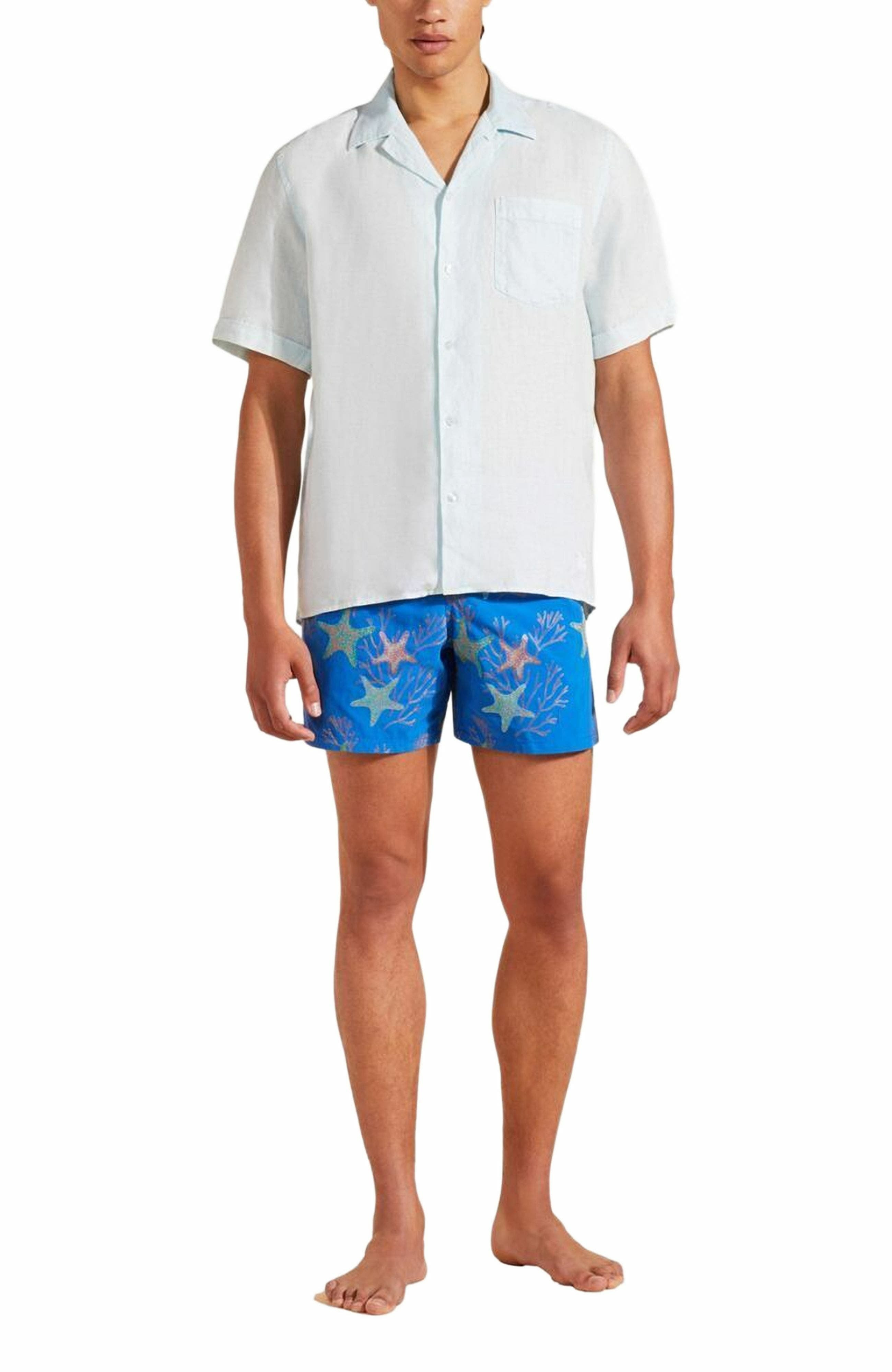 Vilebrequin Men's Bowling Linen Mineral Dye Shirt in Thalassa at Nordstrom - 3