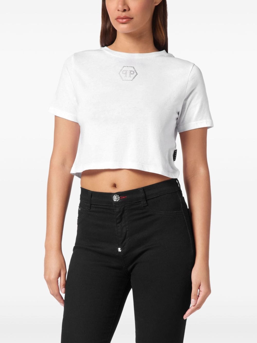 Crystal Hexagon cropped T-shirt - 3