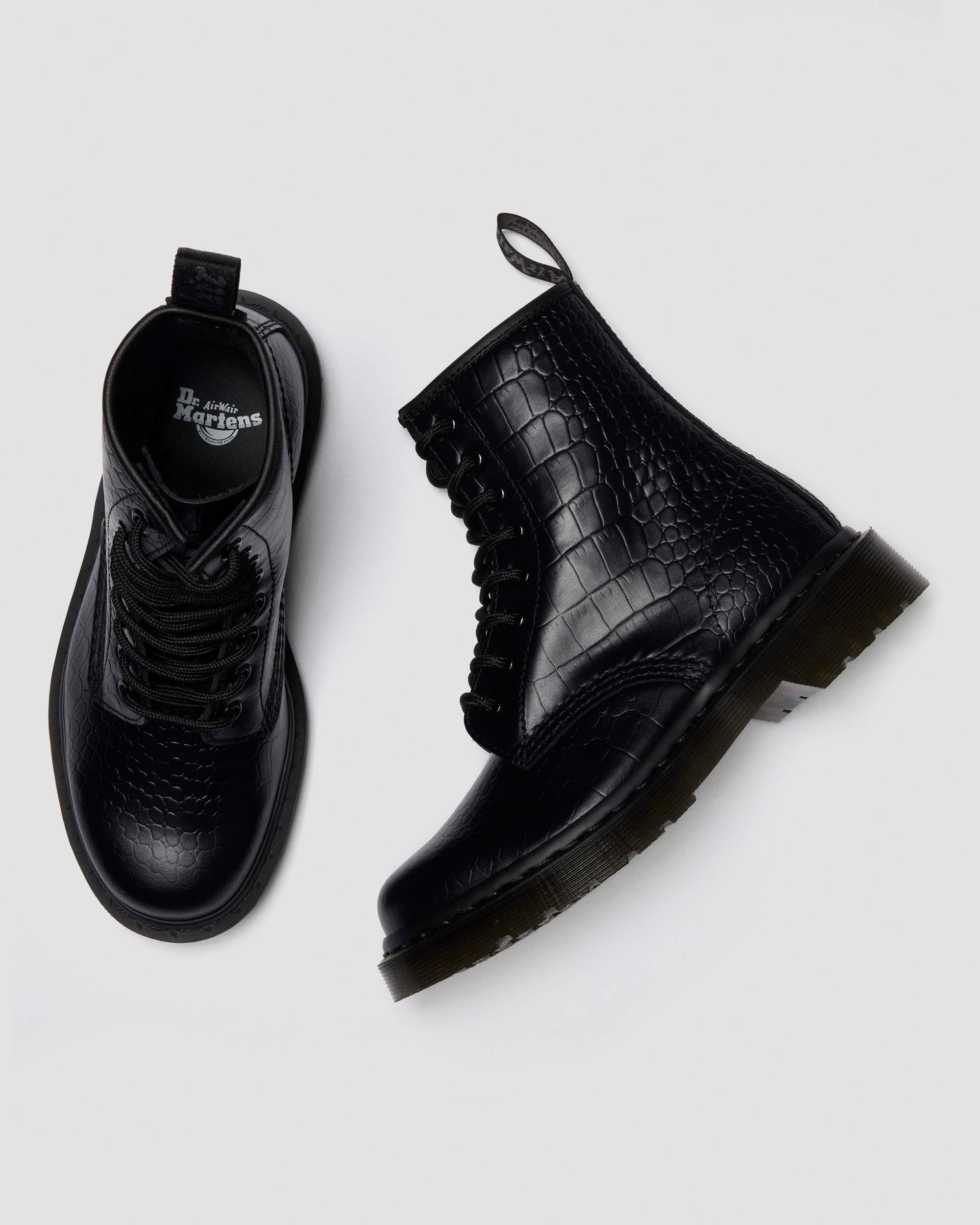 1460 CROCO CROC EMBOSS LEATHER BOOTS - 2